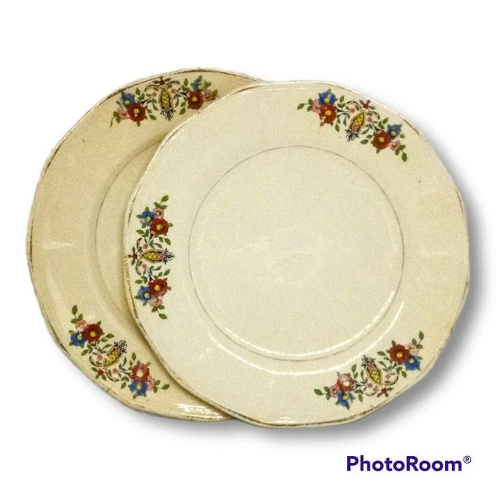 Antique Clinchfield China Dessert Plates -Pie Plates - Blue Ridge Pottery - SPI